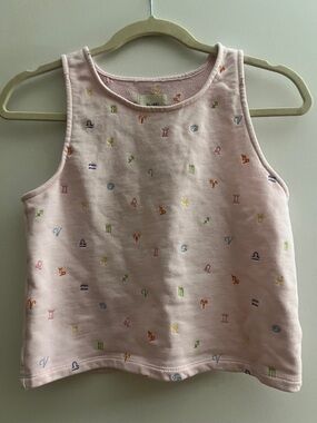 DL1961 Teen Pink Zodiac Embroidered Crop Tank